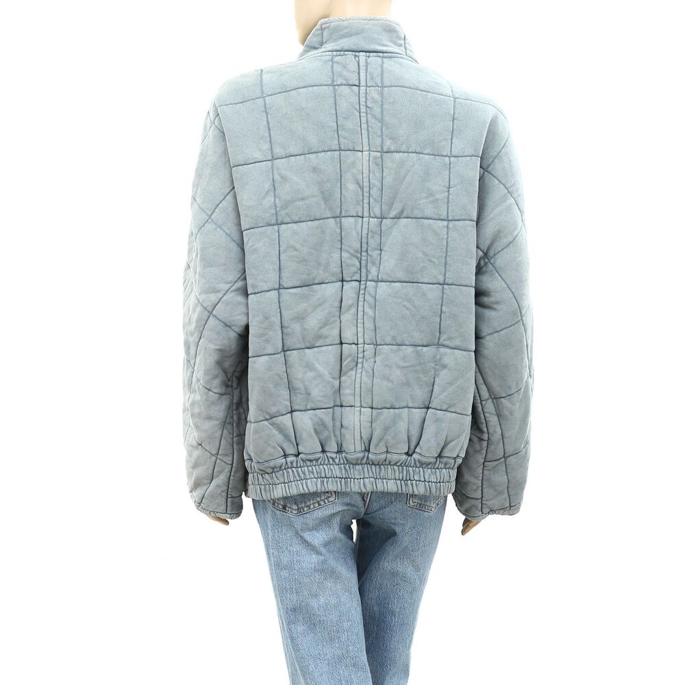 Free People Dolman Quilted Knit Jacket Top Oversized Zip-up Slouchy XS 284038 - Picture 7 of 10